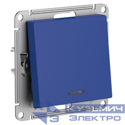 Переключатель 1-кл. AtlasDesign (сх. 6а) 10AX с подсветкой механизм аквамарин SE ATN001163