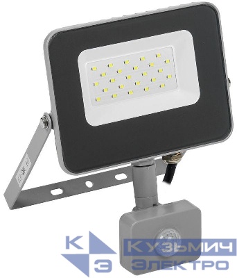 Прожектор светодиодный СДО 07-20Д 20Вт 6500К IP54 с датчиком движ. сер. IEK LPDO702-20-K03
