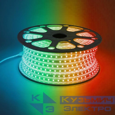 Лента светодиодная LS706 6х1Вт/м 220В IP65 RGB в комплекте: контроллер 1шт коннектор 2шт заглушка 2шт (уп.50м) FERON 32718