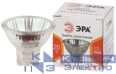 Лампа галогенная GU4-MR11-20W-12V-30CL MR11 20Вт софит GU4 нейтр. бел. 12В ЭРА Б0049310