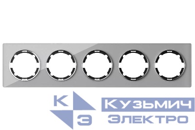 Рамка 5-м Garda горизонт. стеклянная сер. 2E52501302 OneKeyElectro 2234938