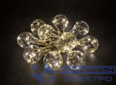 Гирлянда светодиодная "Лампочки" 93 676 NGF-D024-03 3м 100LED WW IP20 3AA Navigator 93676