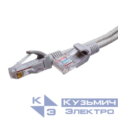 Патч-корд U/UTP кат.5E 4х2х26AWG (7х0.16мм) Cu LSZH сер. 3м SUPRLAN 10-0144