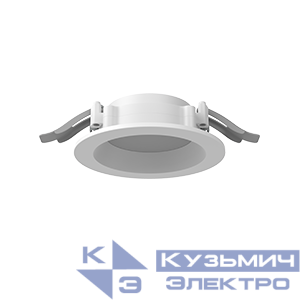 Светильник светодиодный DL-01 Pro 100мм 8Вт 4000К 120x49мм IP65/40 круглый встраив. с опаловым рассеив. RAL9003 бел. муар VARTON V1-RF-00111-10000-6500840