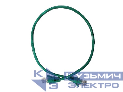 Патч-корд UTP4 cat 5e, 0,5м, ВС, LSZH, зеленый, литой коннектор NETKO Optima