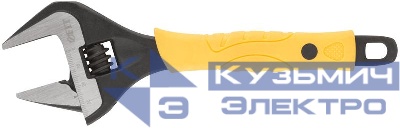 Ключ разводной "Эталон" CrV узкие губки шкала экстра увелич.захват прорезин.ручка 200мм (39мм) FIT 70196