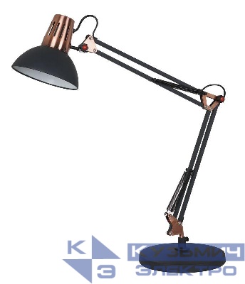 Светильник KD-431A С62 настол. Berlin 1хE27 40Вт 230В черн.+медь Camelion 13086