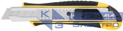 Нож технический 18мм усиленный прорезиненный 2-х сторонняя автофиксация FIT 10247
