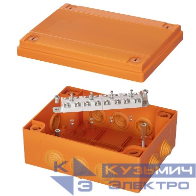 Коробка FS 150х110х70мм IP55 12п 450В 6А 4кв.мм с кабельными вводами и клеммниками пластик. DKC FSB211204