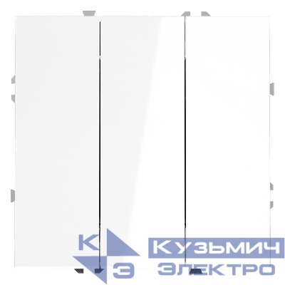 Выключатель 3-кл. СП S70 10А механизм бел. глянцевый Voltum VLS030101