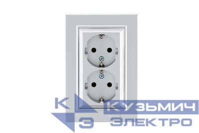 Розетка 2-я с/з СП Karea 16А IP20 серебр. Makel 56065082
