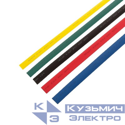 Набор трубок термоусадочных ТУТ нг 12.0/6 5 цветов 1м (уп.50шт) Rexant 29-0162