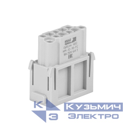 Розетка OptiLink HDC-HM-12-10-FС-(0.14-2.5) 250В КЭАЗ 352185