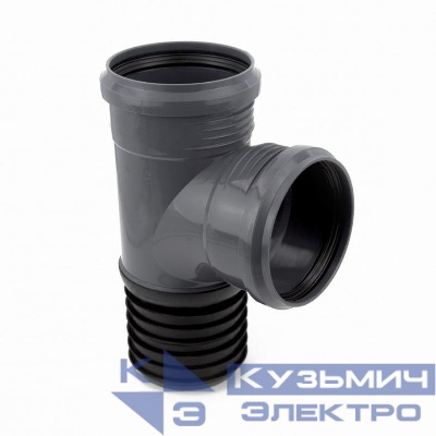 Тройник восстановитель раструба ВК ПП 110/100х96 сер. RTP 37170