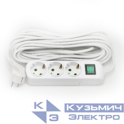 Удлинитель 3х10м с заземл. Letitia с выкл. LEZARD 721-0310-302