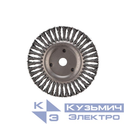 Щетка дисковая для УШМ крученая стальная проволока 200мм отв. 22.23мм Kranz KR-91-1247
