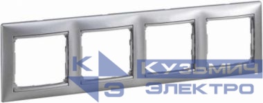 Рамка 4-м Valena горизонт. матов. алюм. (блист.) IEK 694379