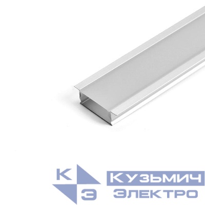 Профиль встраиваемый SAB251 без крепежей с матов. экраном 2 заглушками в комплекте алюм. серебр. SAFFIT 55246