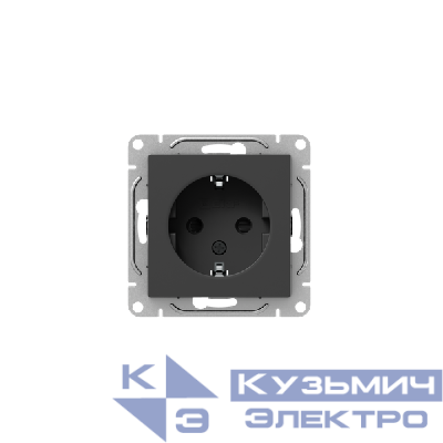 Розетка СП Эпика 16А с заземл. защ. шторки механизм черн. EKF UP1-SOB-111