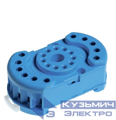 Розетка с винт. клеммами (с зажимной клетью) для реле 60.13 таймера 88.02 в комплекте металлич. клипса 090.33 син. FINDER 9023SMA