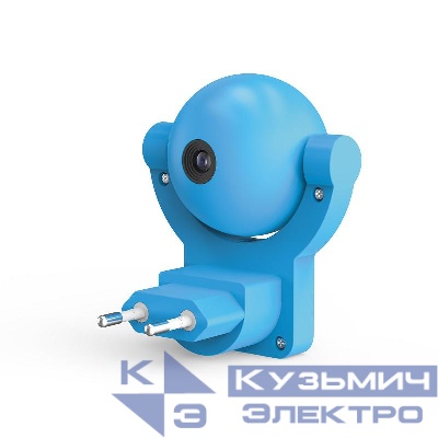 Светильник розеточный с фиксированной проекцией и датчиком освещ. 0.5Вт син. 1/100 Gauss DIY0033