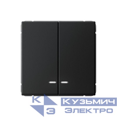 Выключатель 2-кл. ArtGallery (сх. 5а) 10AX с подсветкой механизм карбон SE GAL001053
