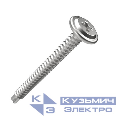 Саморез с прессшайбой сверло усиленный 4.2х45 (уп.1000шт) Промрукав PR17.00356