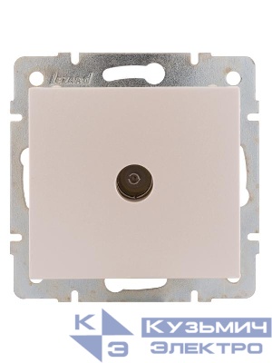 Розетка телевизионная оконечная TV СП Rain 16А IP20 механизм жемчуж./бел. перламутр. LEZARD 703-3088-130