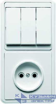 Блок БКВР-039 Бэлла (3-кл. выкл. + розетка) Кунцево 5839