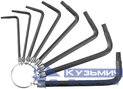 Ключ "звездочки" 8шт CrV Т9-Т40 на кольце FIT 64003