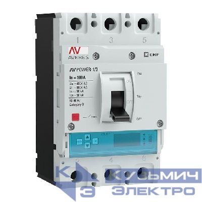 Выключатель автоматический 3п 100А 50кА AV POWER-1/3 ETU6.2 AVERES EKF mccb-13-100-6.2-av