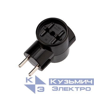 Разветвитель 3-м без заземл. 16А ретро карболит черн. Rexant 11-1082