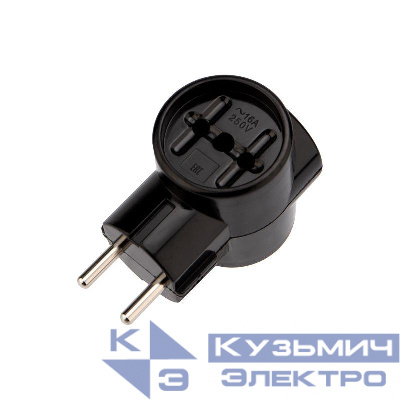 Разветвитель 3-м без заземл. 16А ретро карболит черн. Rexant 11-1082