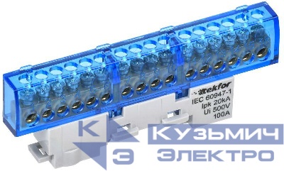 Шина нулевая N изол. на универс. держ. 6х9-16-С TEKFOR IEK TF-NN10-16-KL-K07