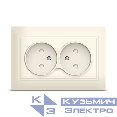 Розетка 2-м Севиль без заземл. защ. шторки сл. кость UNIVersal Б-С0048