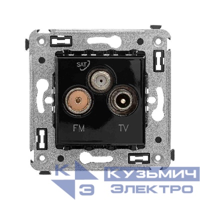 Розетка телевизионная TV/FM/SAT СП Avanti "Черный квадрат" DKC 4402533