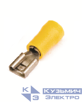 Наконечник изол. "розетка" 2.5-6кв.мм А=6.3х0.8мм желт. (уп.50шт) DKC 2C02P