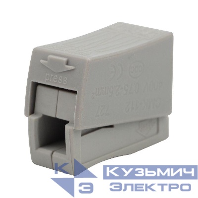 Клемма СМК 224-112 для светильника 2-проводная 1.0-2.5/0.5-2.5кв.мм бел. (уп.5шт) Rexant 07-2411-5