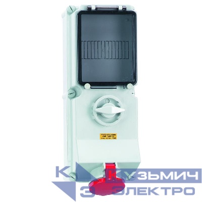 Розетка настенная 16А 5п 6ч 400В IP44 с выкл. + окно Bals 17163