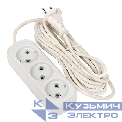 Удлинитель 3х5м без заземл. 10А IP20 Эксперт 2.2кВт ПВС 2х0.75 PROxima EKF UBA10-275-3-05