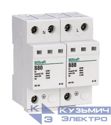 Ограничитель перенапряжения ОП-101 2п 80кА B 420В DEKraft 18020DEK