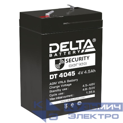 Аккумулятор ОПС 4В 4.5А.ч для прожекторов DT 4045 Delta 4614010040021