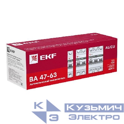 Выключатель автоматический модульный 3п D 25А 4.5кА ВА 47-63 PROxima EKF mcb4763-3-25D-pro