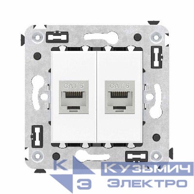 Розетка компьютерная 2-м СП Avanti "Белое облако" RJ45 кат.6 без шторок экранир. механизм DKC 4400794