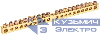 Шина PEN "земля-ноль" 6х9мм 20/1 (20групп/крепеж по центру) IEK YNN10-20-100