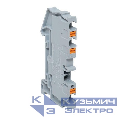 Колодка клеммная пружинная 4 Push-in 3 вывода сер. EKF PIT-4-3