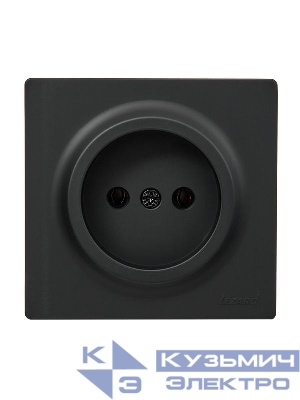 Розетка 1-м ОП LETO без заземл. ПБТ черн. бархат LEZARD 752-4200-121B