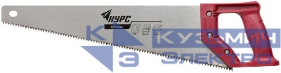 Ножовка по дереву 450мм средний каленый зуб 7 TPI 2D заточка пластик. ручка КУРС 40312