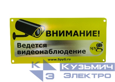 Табличка алюминиевая "Внимание, ведется видеонаблюдение" SpyG