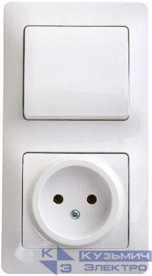 Блок комбинированный Glossa (розетка + 1-кл. выкл.) бел. SE GSL000160